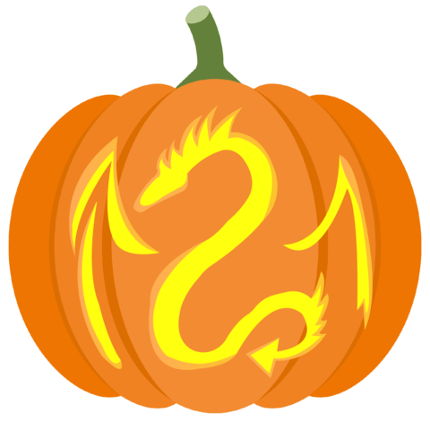 Long dragon pumpkin stencil free printable papercraft templates