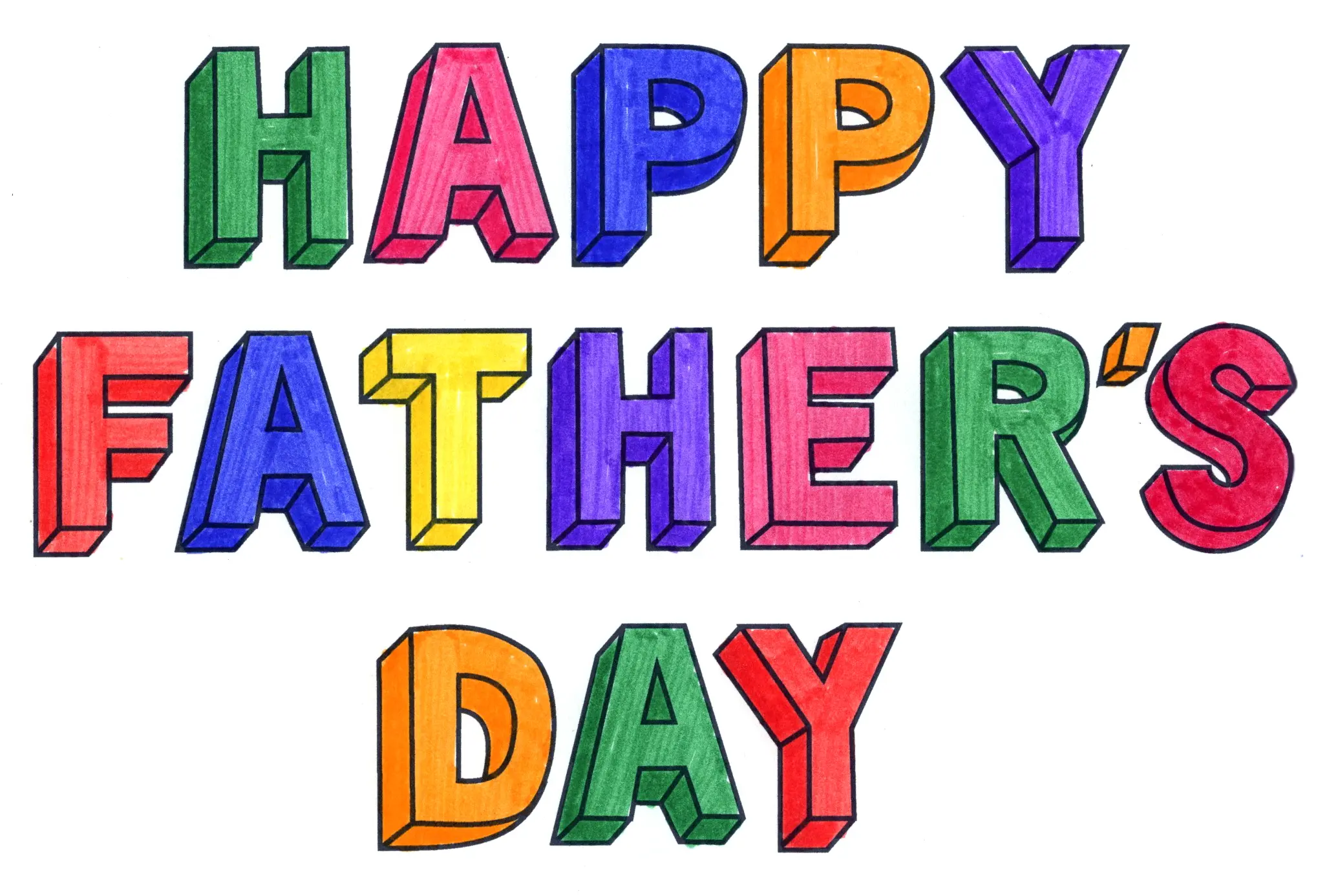 Easy how to draw a happy fathers day card tutorial