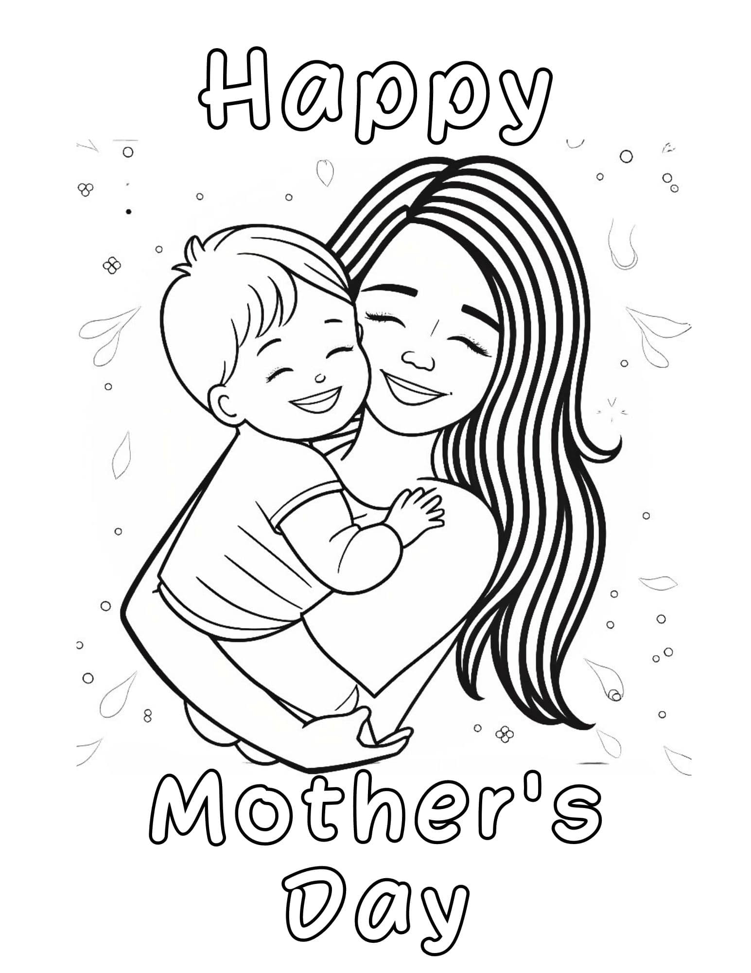 Hearty mothers day coloring pages