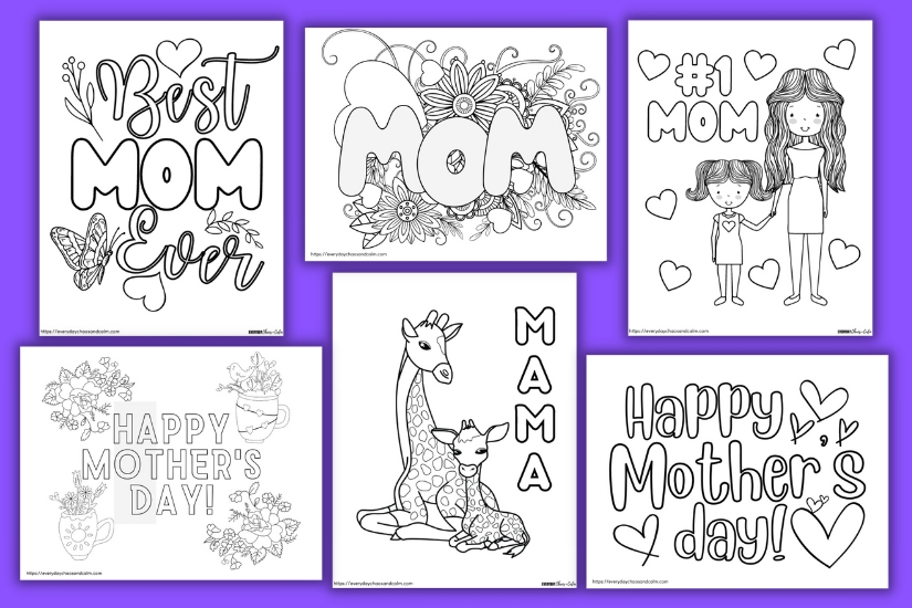 Free mothers day coloring pages for kids