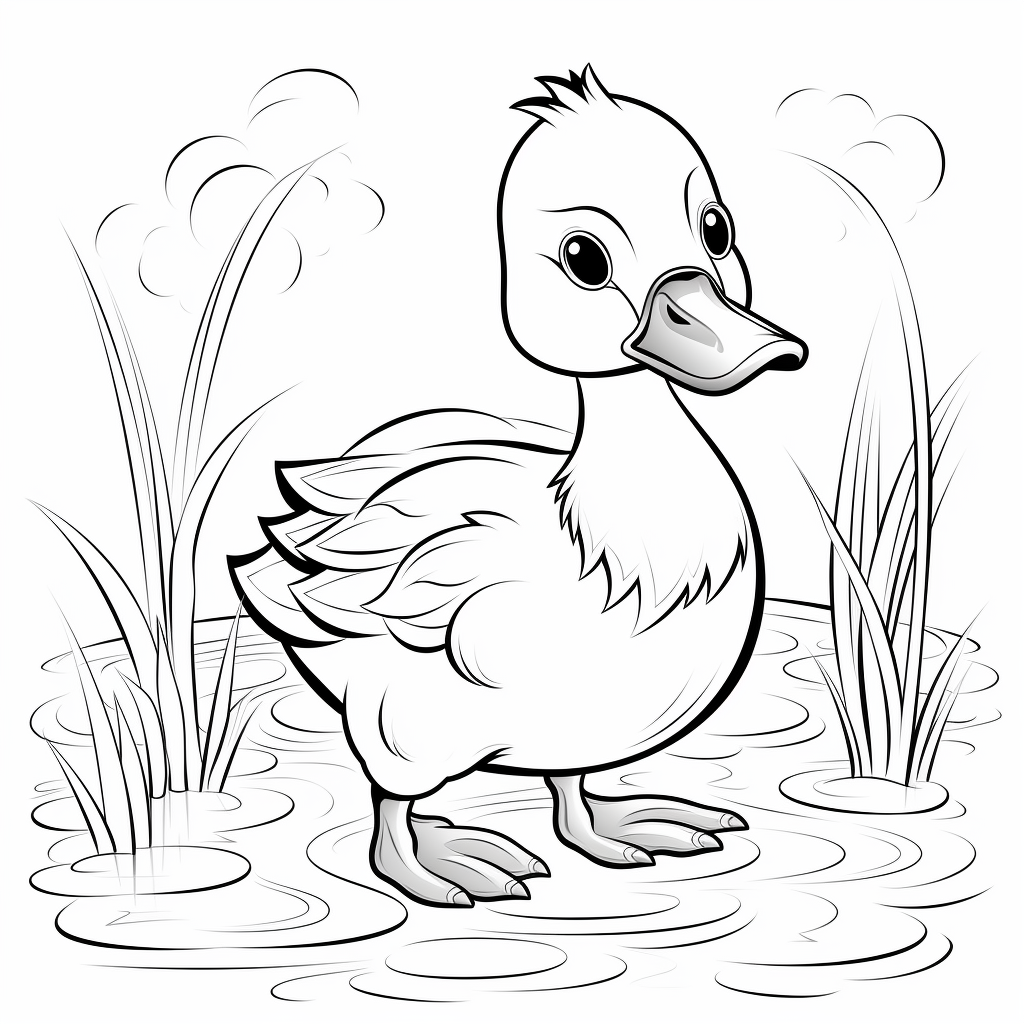 Cute duck coloring pages
