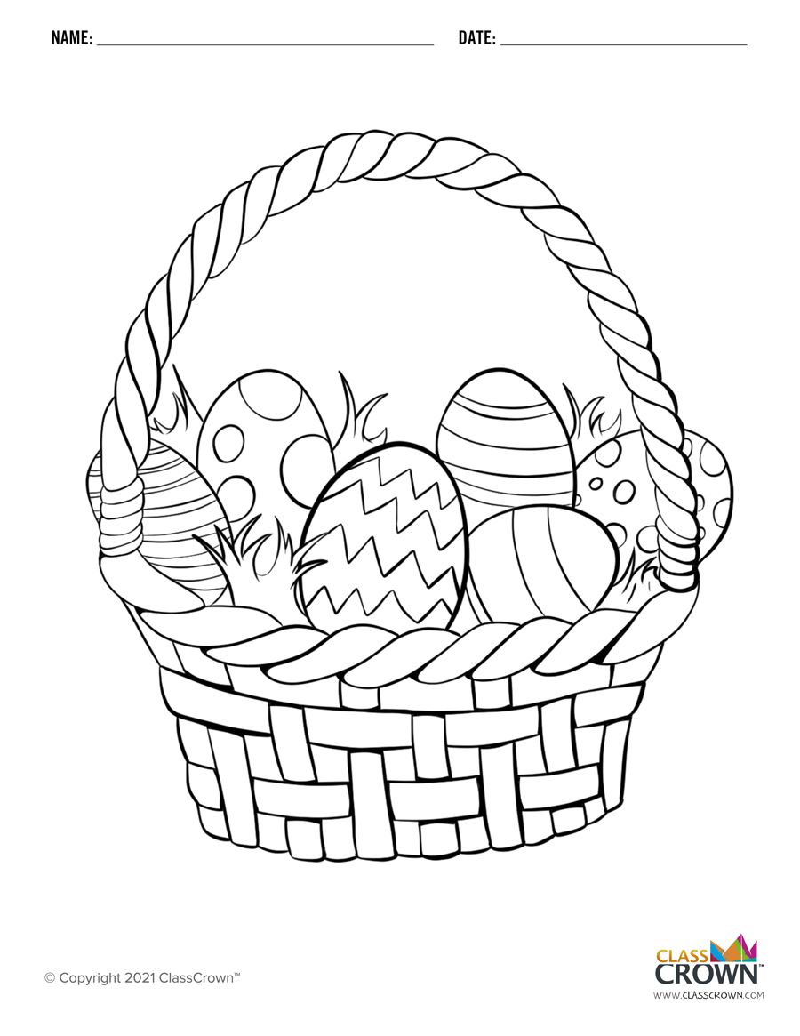 Easter basket coloring page easter coloring pages basket drawing coloring pages