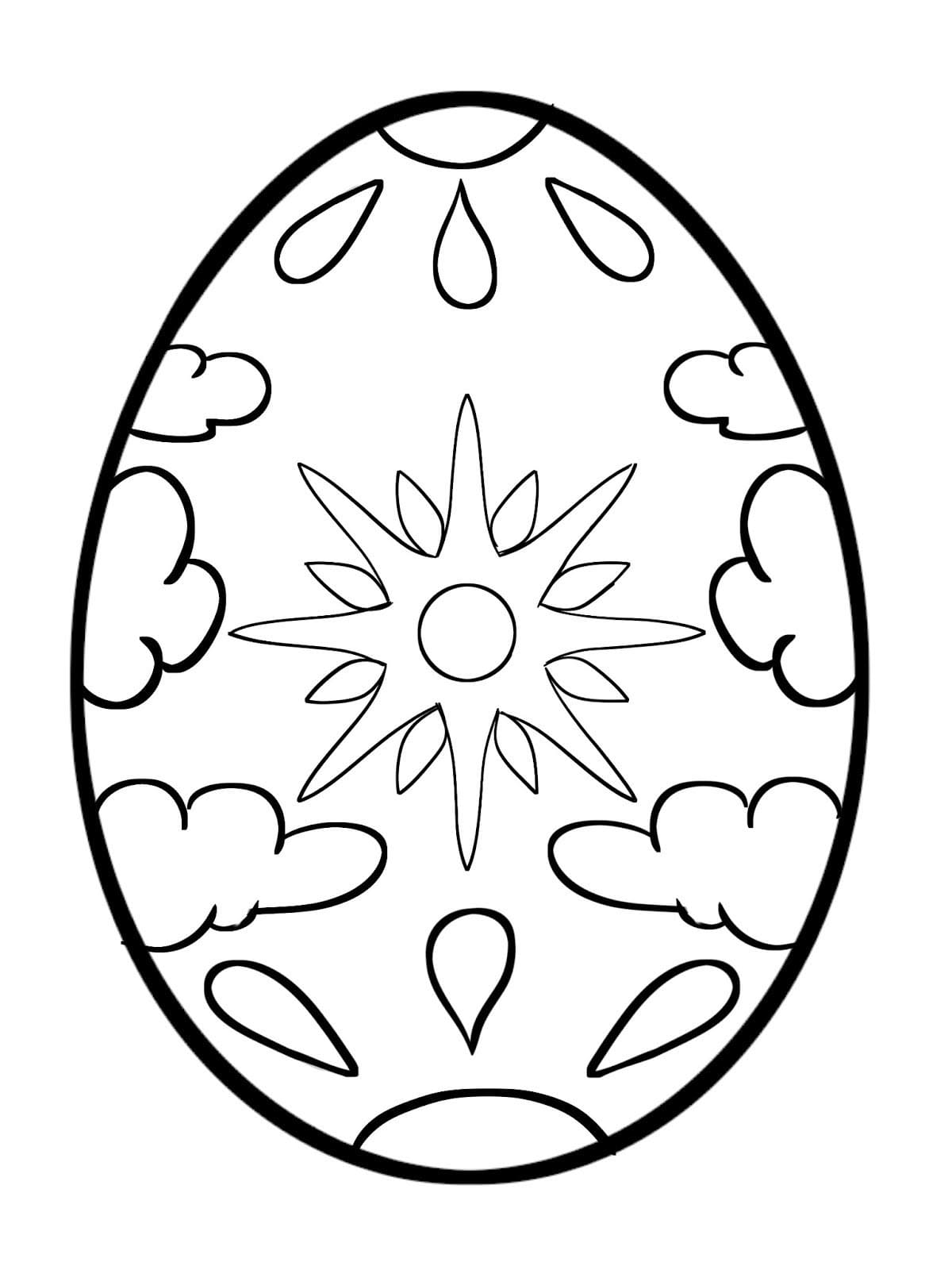 Simple easter egg coloring page