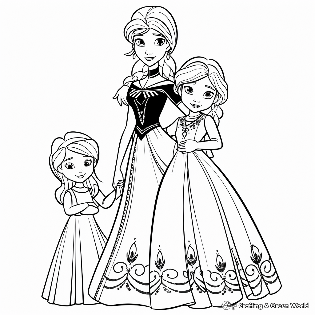 Elsa and anna coloring pages