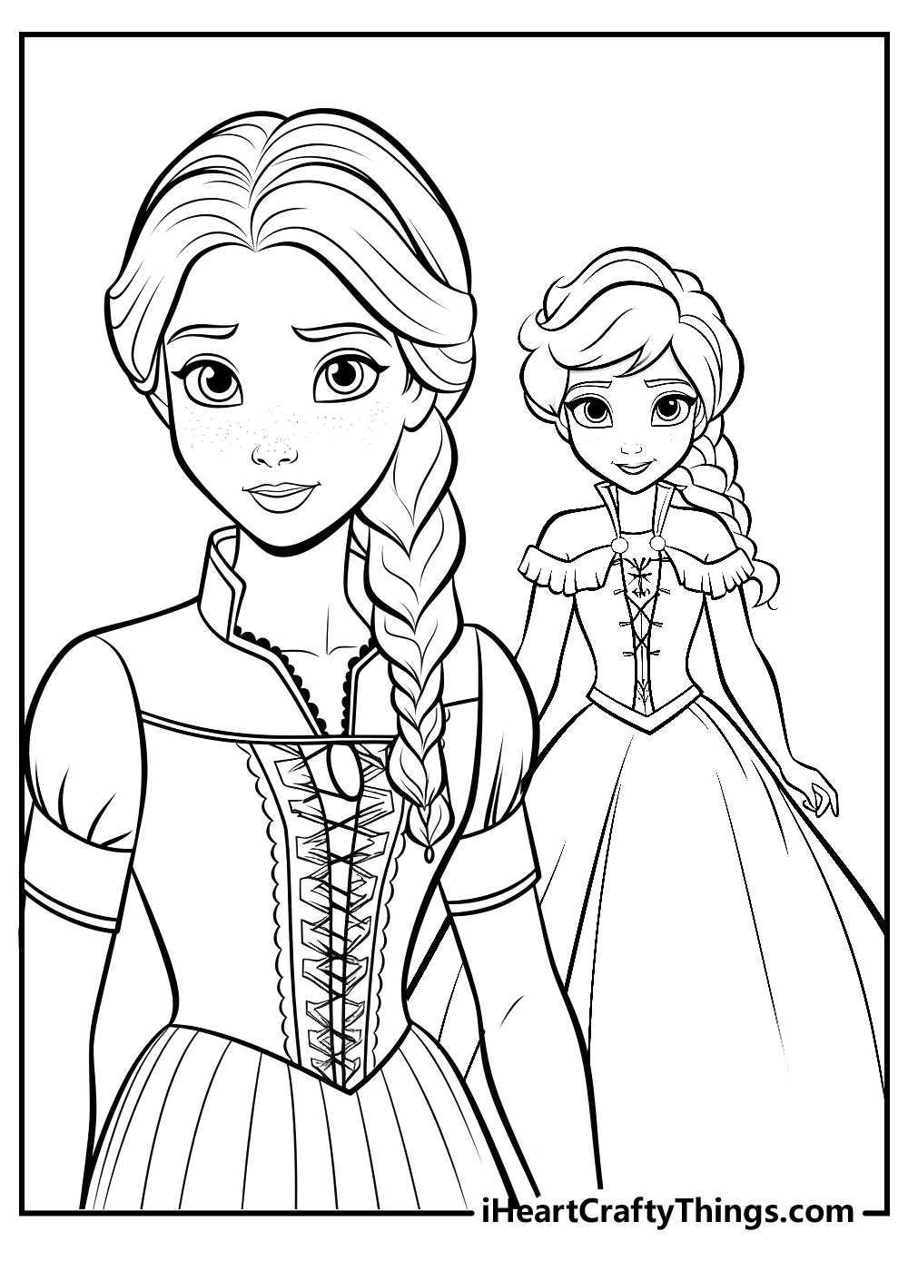 Elsa and anna coloring pages free printables