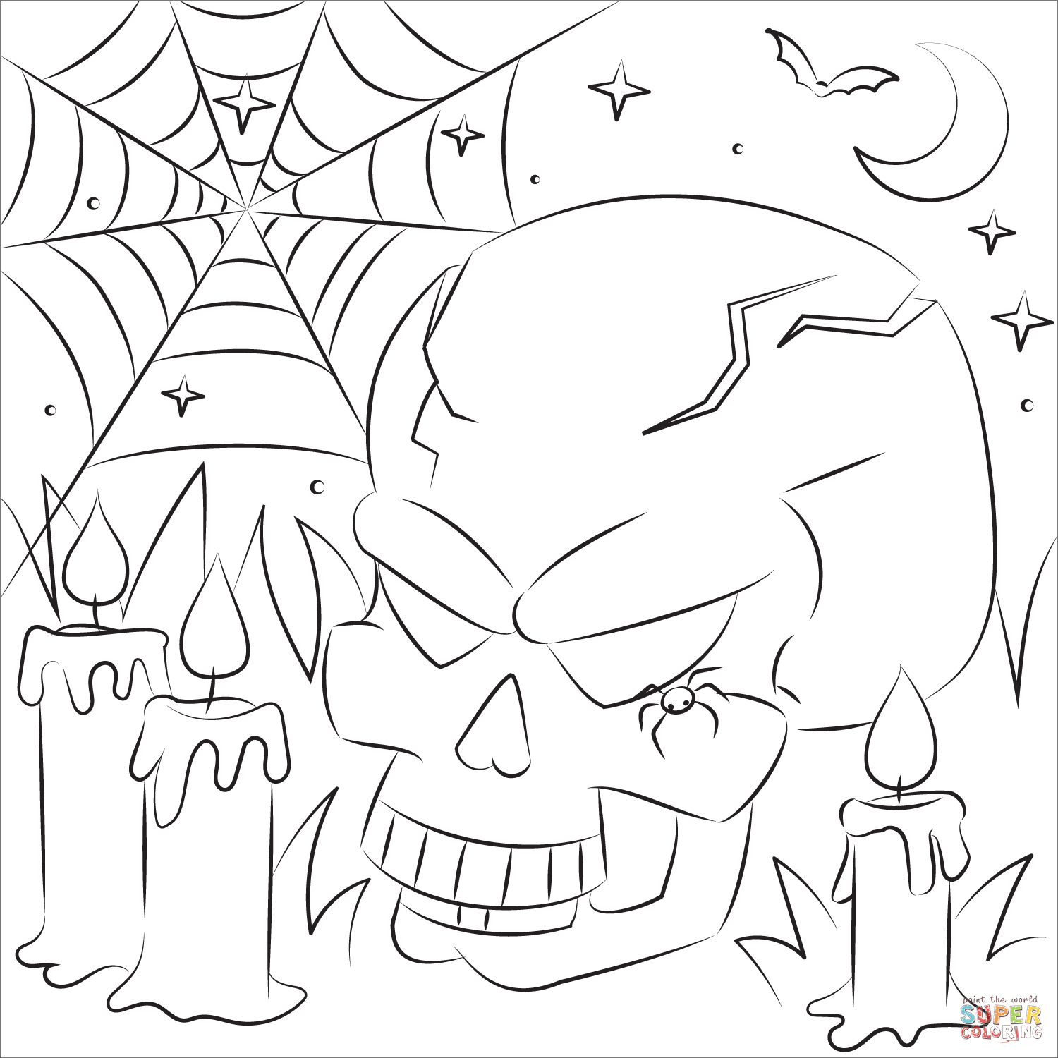 Evil skull coloring page free printable coloring pages