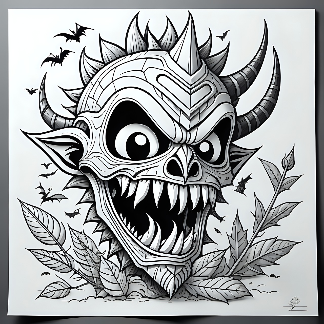 Download halloween coloring page devil royalty