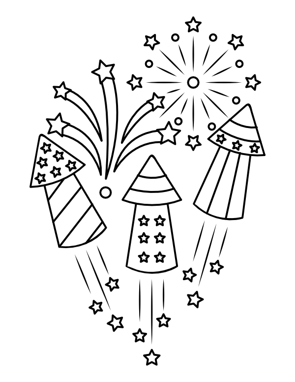 Printable fourth of july fireworks coloring page star coloring pages coloring pages july colors