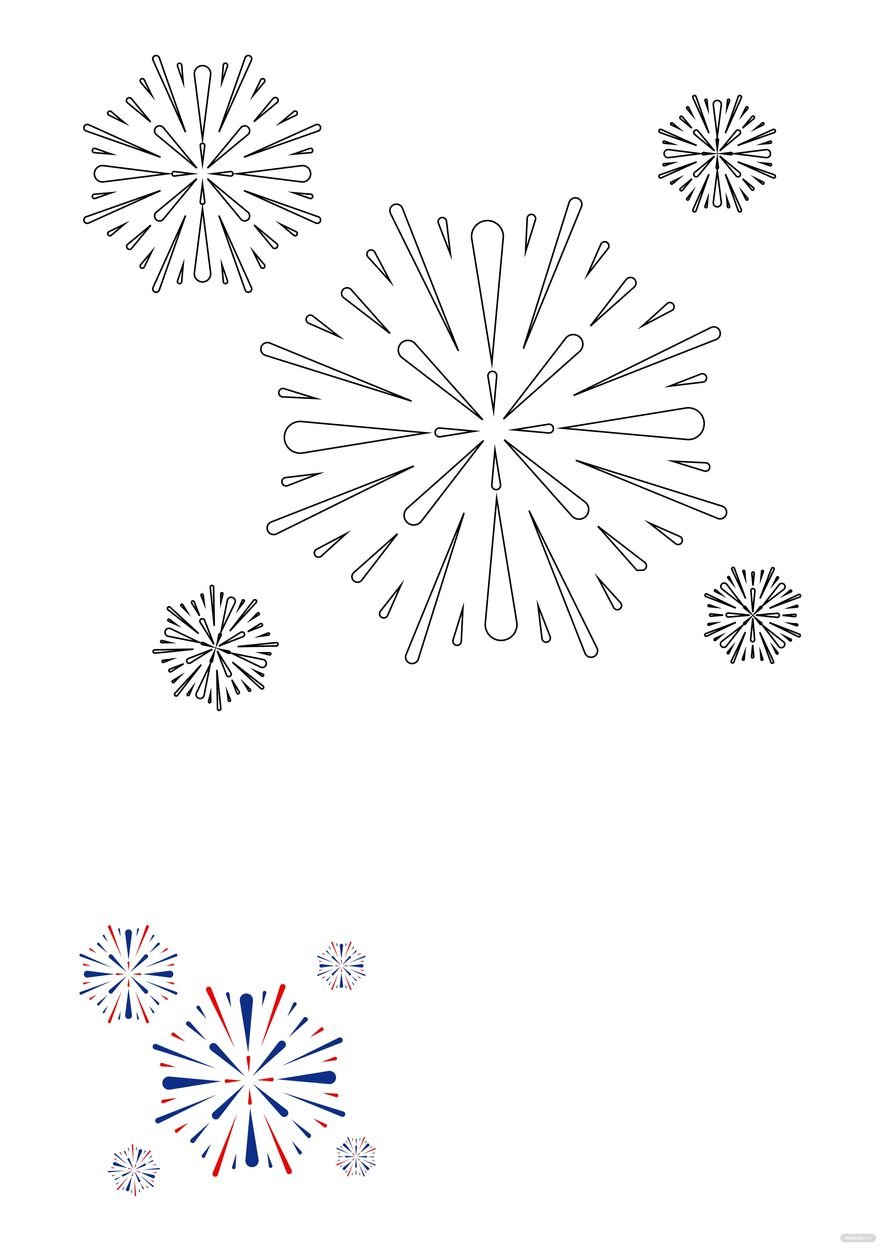 Free th of july firework coloring page