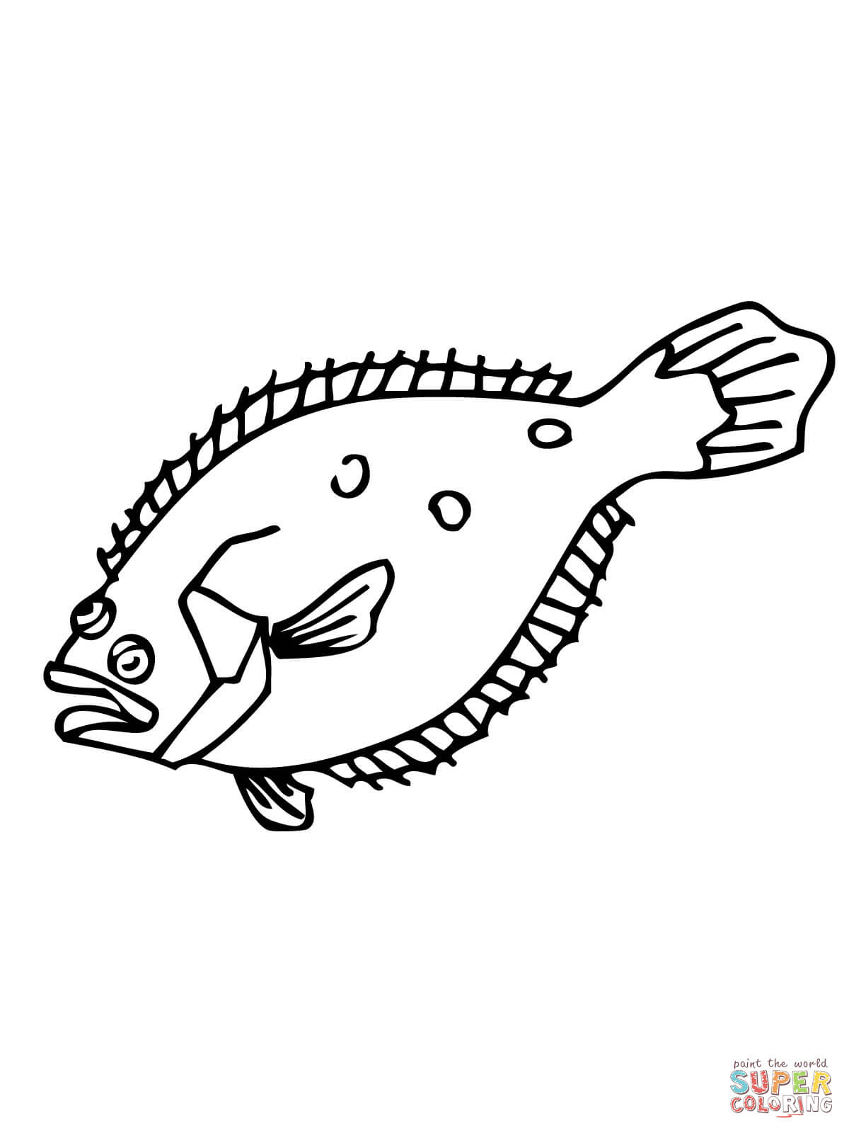 Flounder coloring page free printable coloring pages