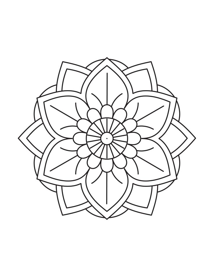 Easy mandala coloring pages with flower patterns simple mandala mandala coloring easy mandala drawing