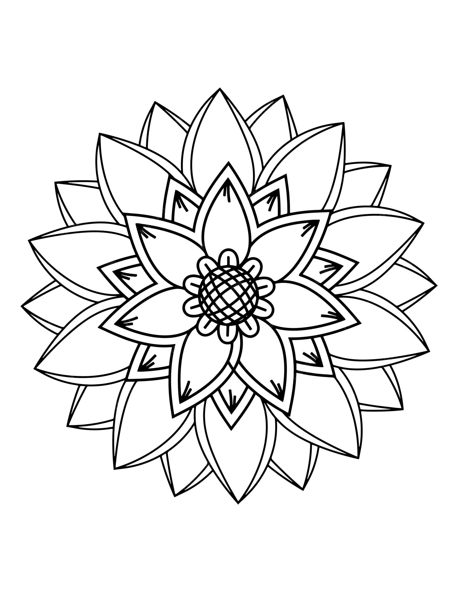 Premium vector flower coloring book floral coloring book for adults mandala coloring pages henna tattoo