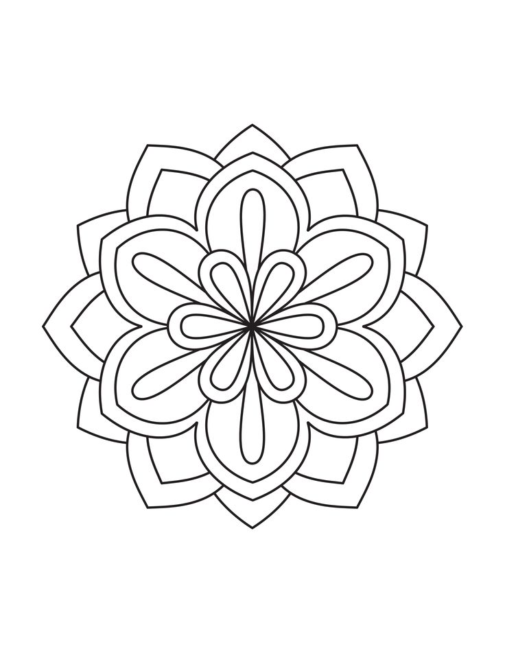Easy mandala coloring pages with flower patterns mandala coloring pages mandala coloring flower coloring pages