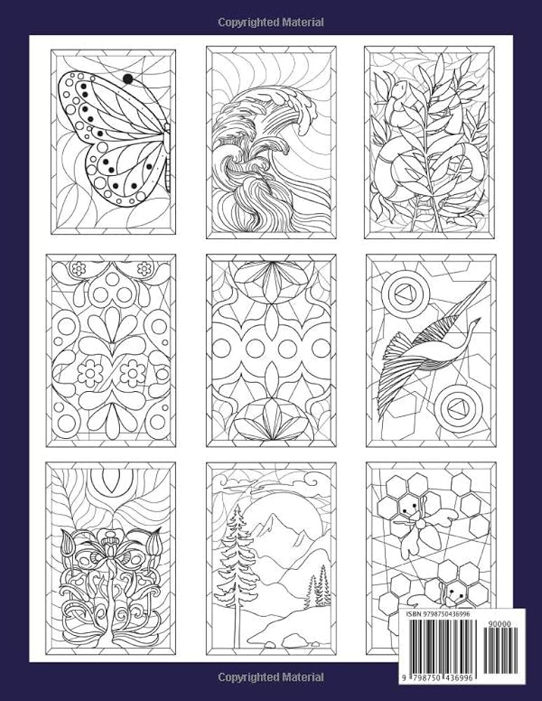 Easy stained glass coloring book an easy to color collection of stained glass patterns flowers animals and landscapes for stress relief and relaxation browne ava books