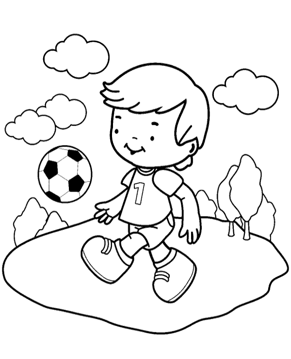 Easy football coloring page for kids