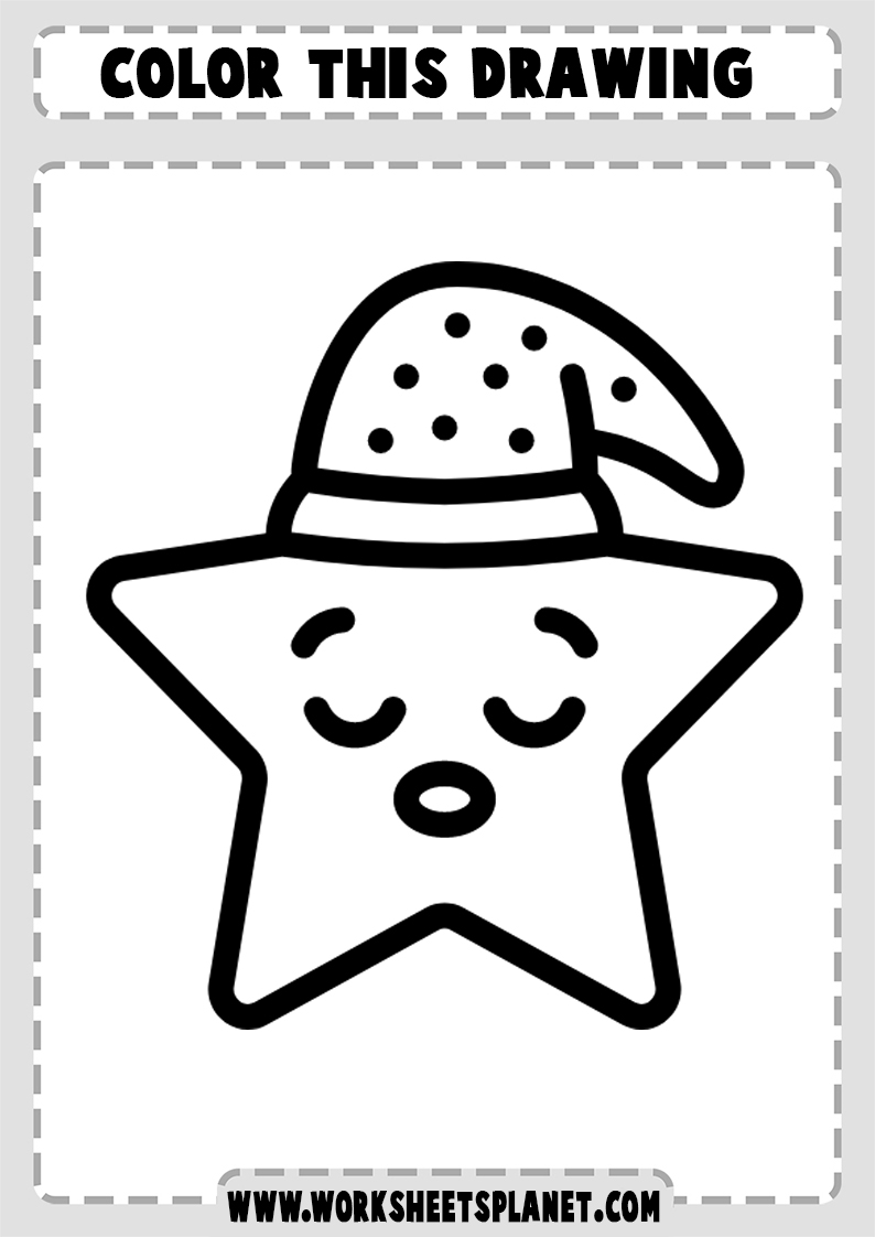 Star coloring pages for kids