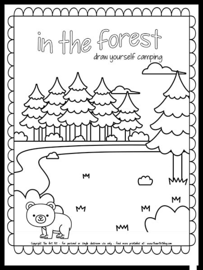 Forest coloring page free homeschool deals