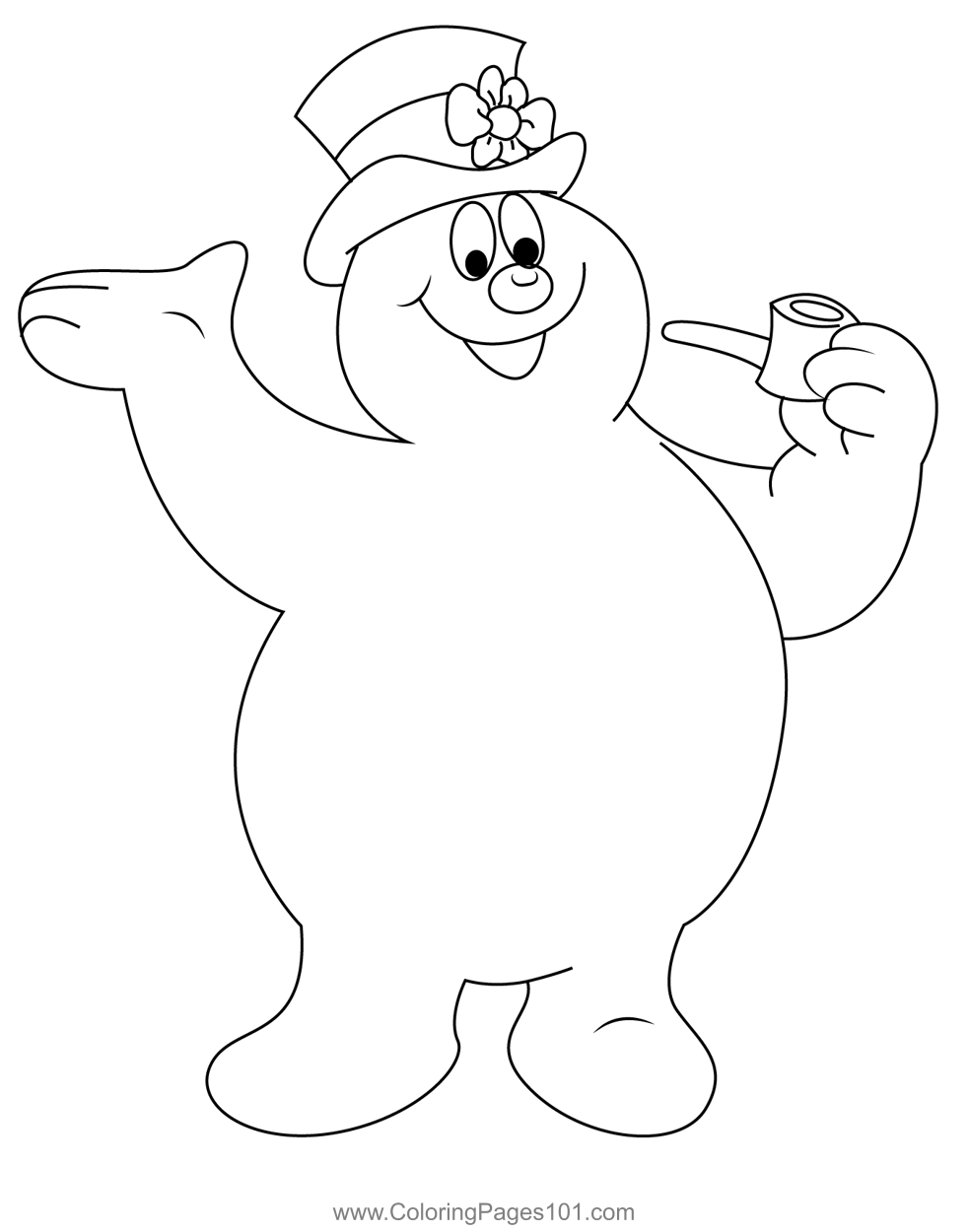 Happy frosty the snowman coloring page