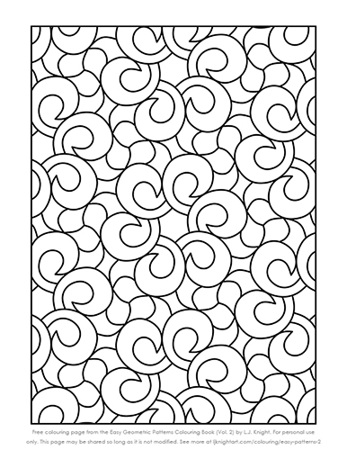 New â easy geometric patterns colouring book volume lj knight art