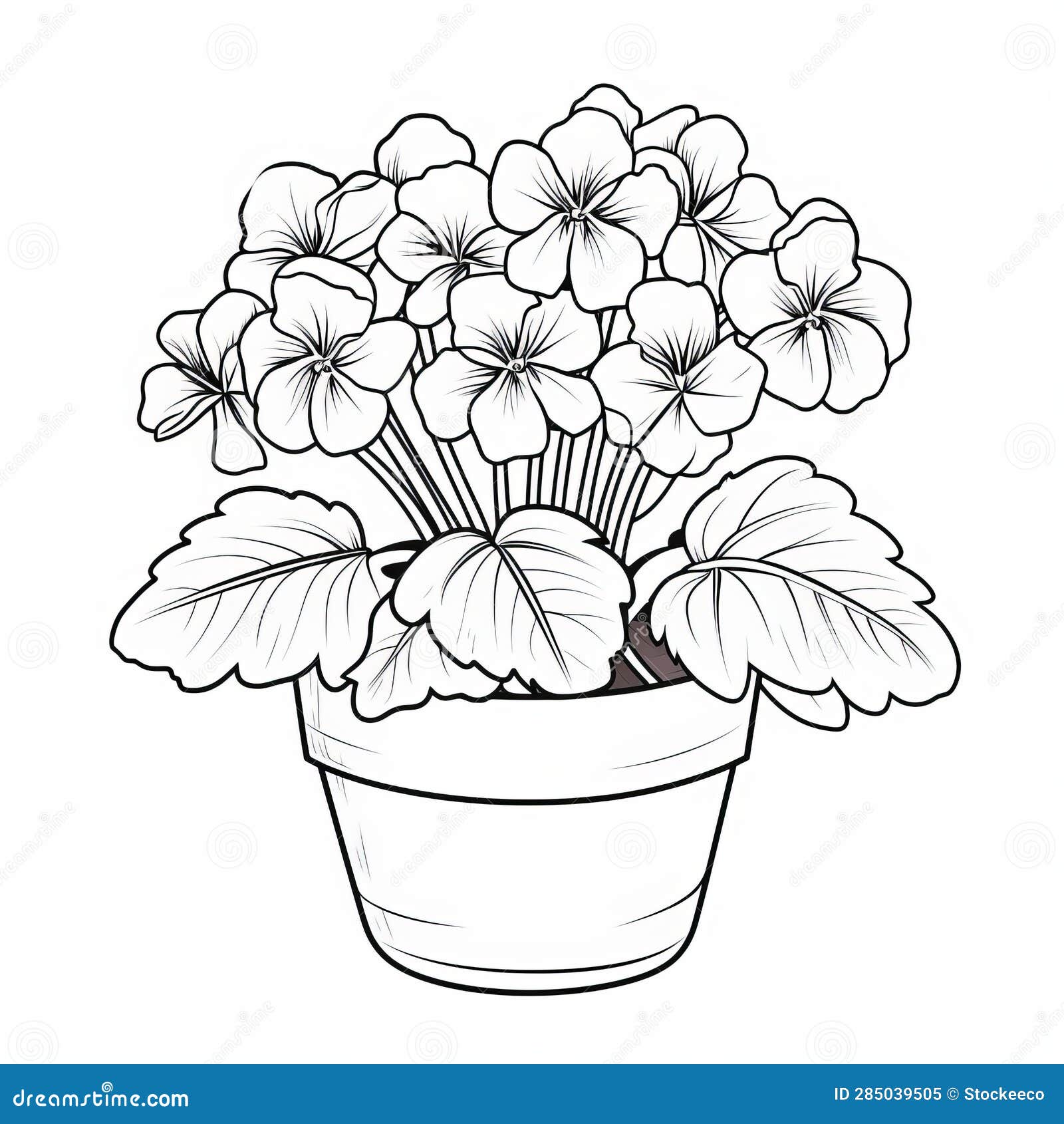 Geranium coloring page for children easy