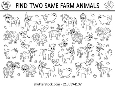 Find all hidden farm animals black stock vector royalty free