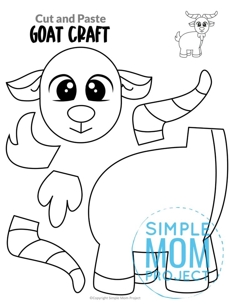 Free printable goat craft template farm animal crafts sheep crafts animal crafts for kids