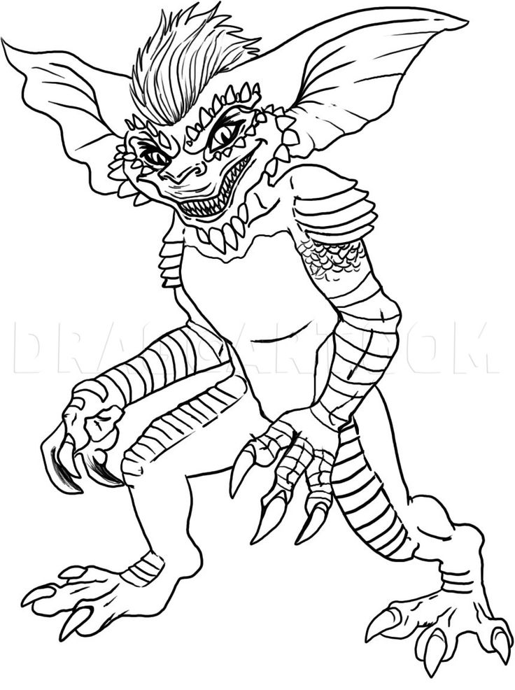 How to draw gremlins stripe step by step drawing guide by dawn dragoart cute coloring pages free coloring pages coloring pages