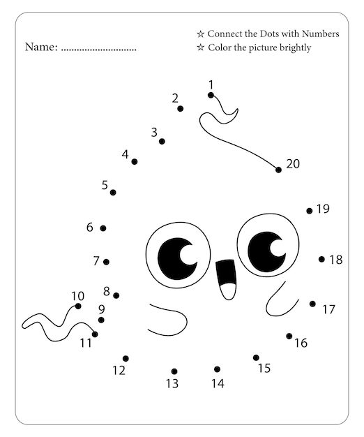 Premium vector halloween dot to dot coloring page for kids premium vector