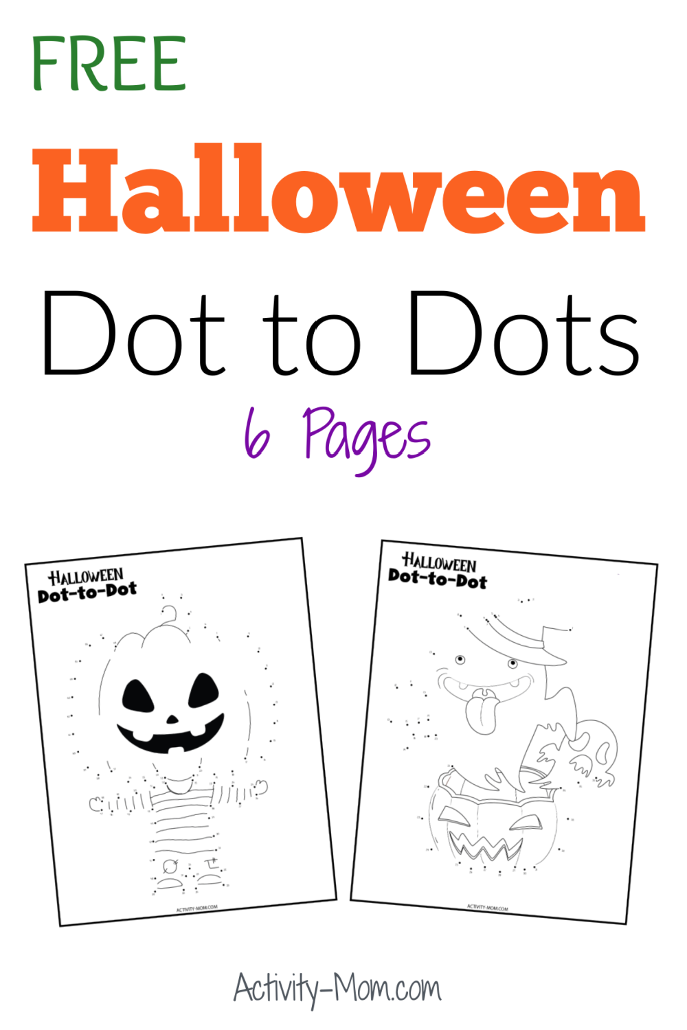 Halloween dot to dot printables free