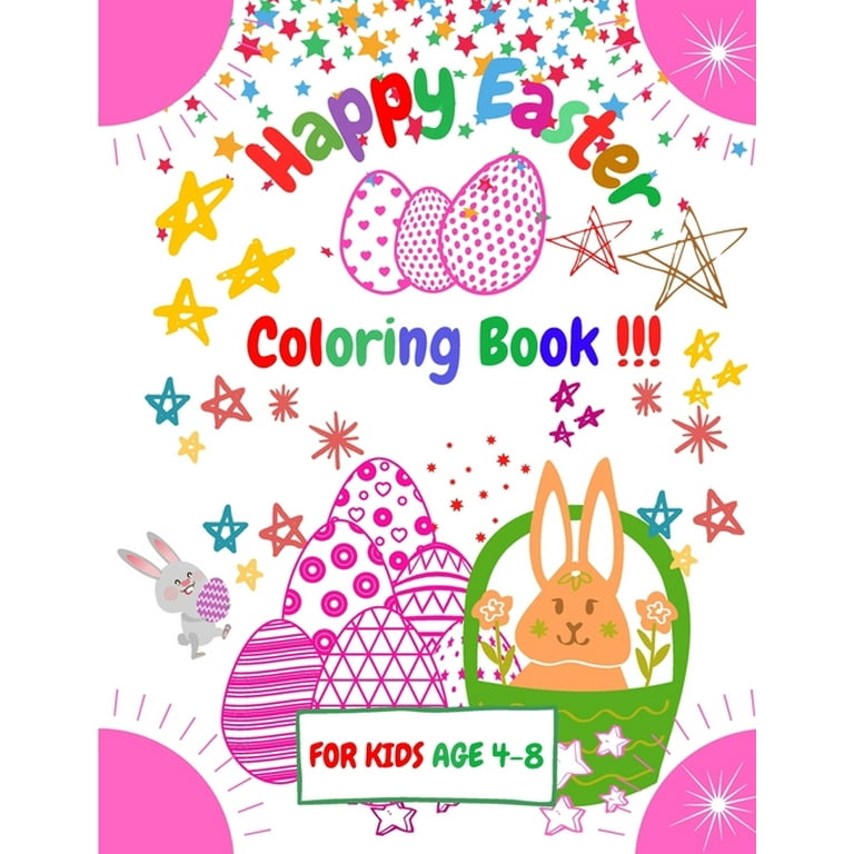 Happy easter coloring book for kids age