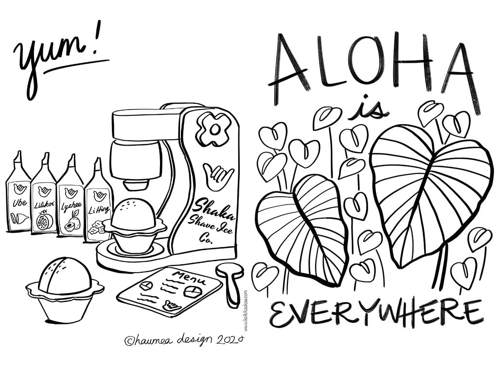 Hawaii artists share free printable coloring sheets for kids