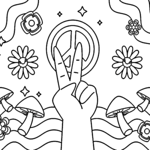 Hippie coloring pages printable for free download