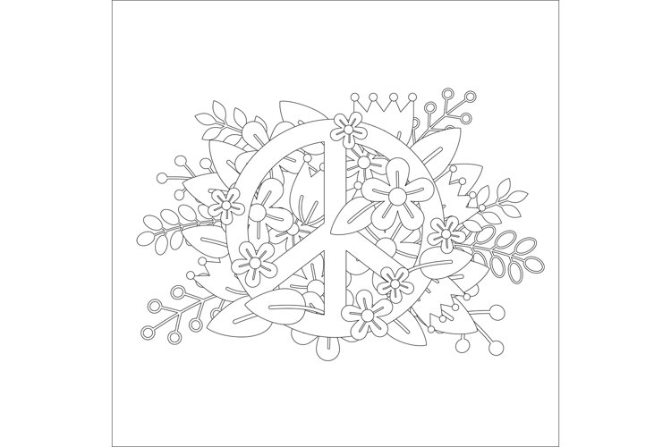 Hippie coloring pages design bundles