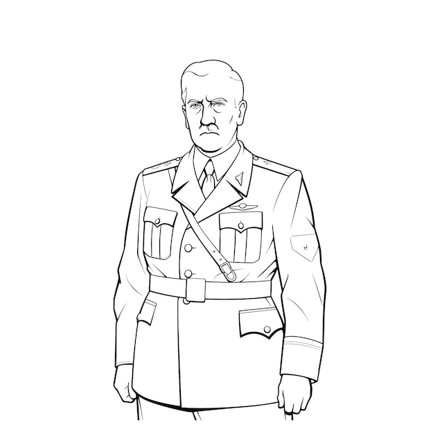 Premium vector adolf hitler coloring page k resolutaion clean line art