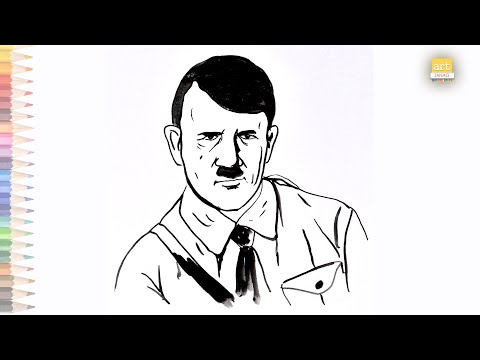 Adolf hitler portrait drawing how to draw adolf hitler step by step