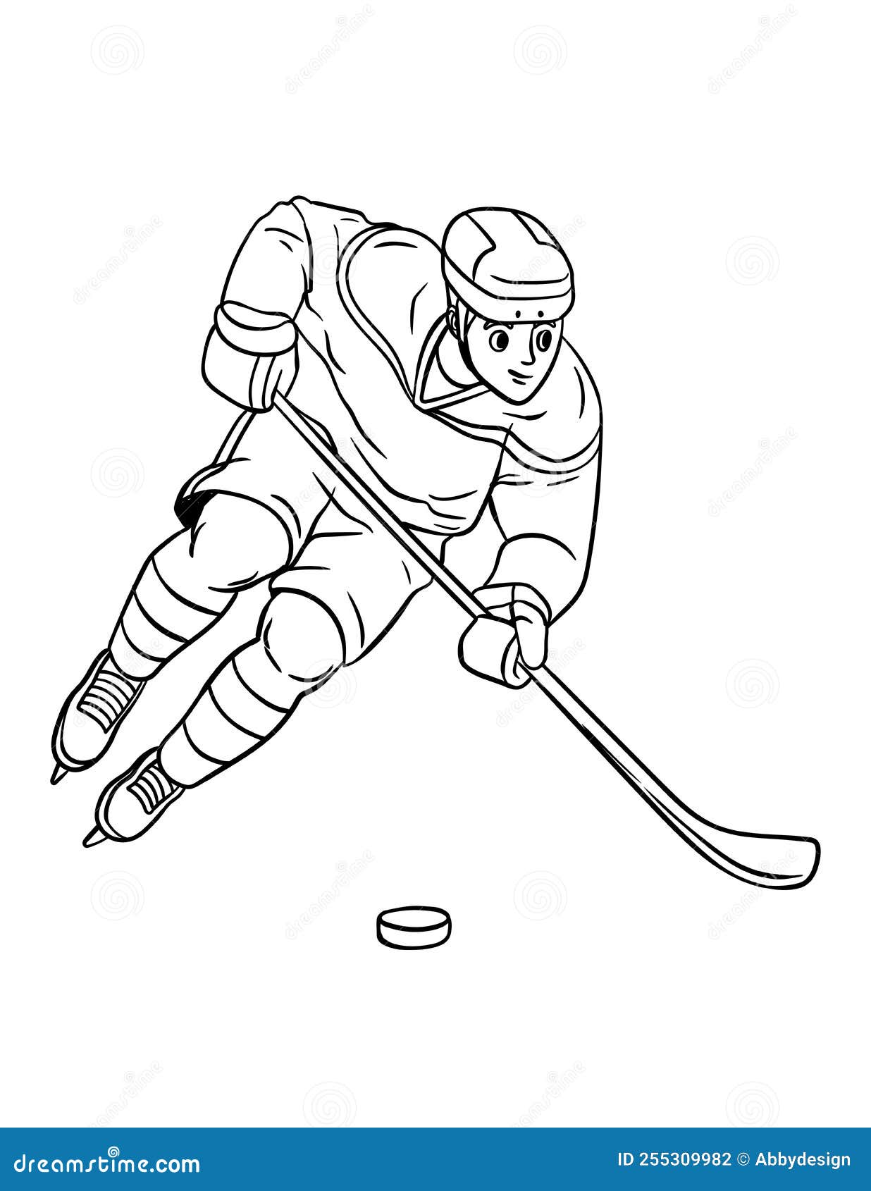 Ice hockey isolated coloring page for kids stock vector