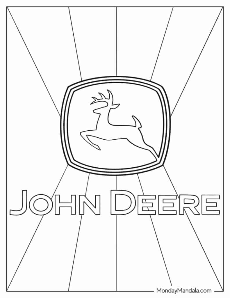 John deere coloring pages free pdf printables