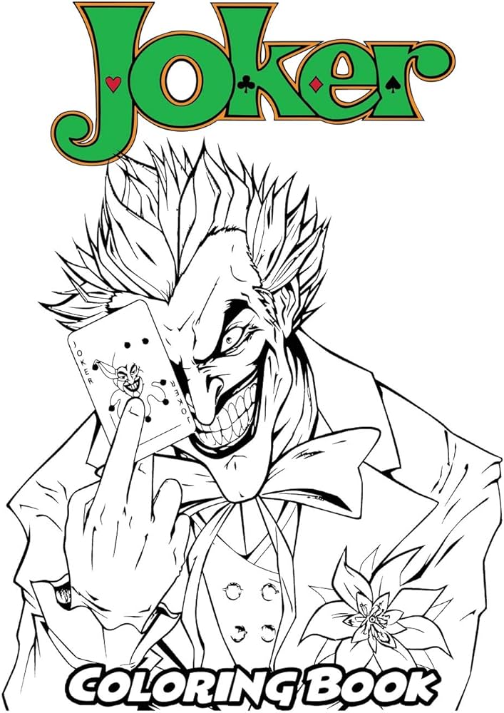 Joker coloring book coloring book for kids and adults activity book with fun easy and relaxing coloring pages ksiä åki