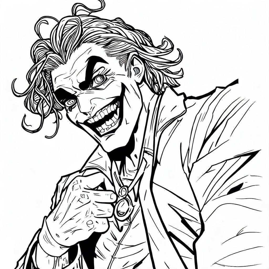 Evil joker coloring page