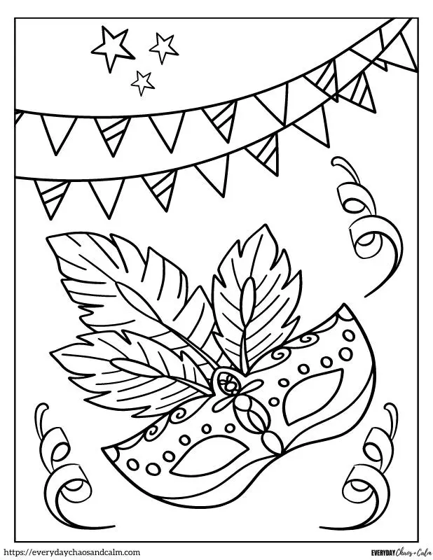 Free mardi gras coloring pages for kids