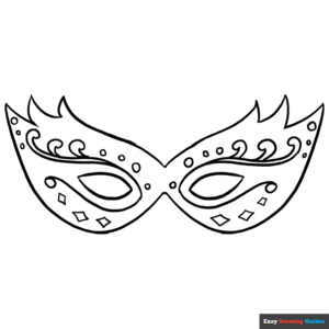 Mask for mardi gras coloring page easy drawing guides
