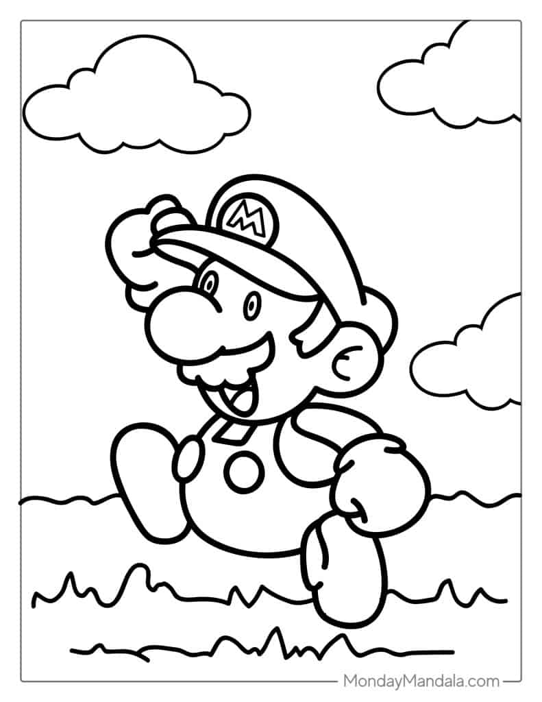 Mario coloring pages free pdf printables