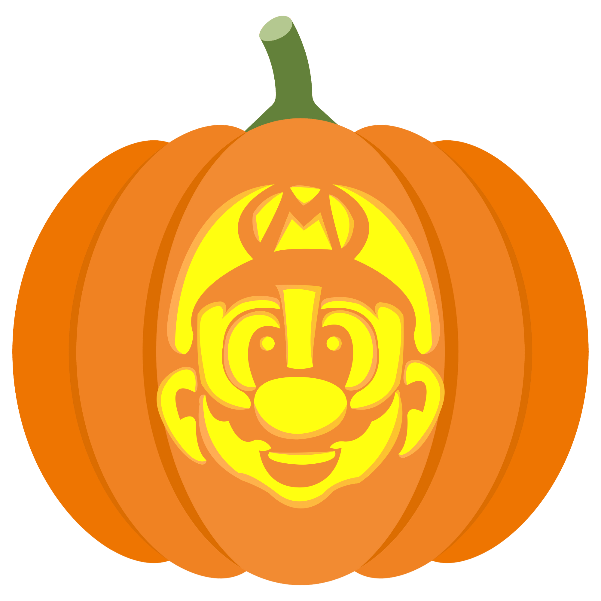 Mario pumpkin stencil free printable papercraft templates
