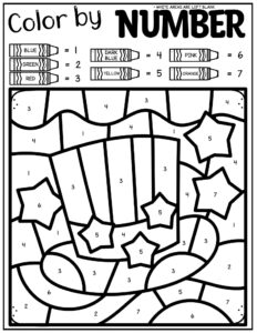 Free memorial day color by number sheets