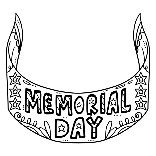 Premium vector memorial day isolated coloring page for kids