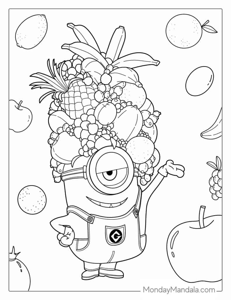 Minion coloring pages free pdf printables