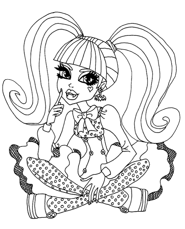 Sitting monster high doll