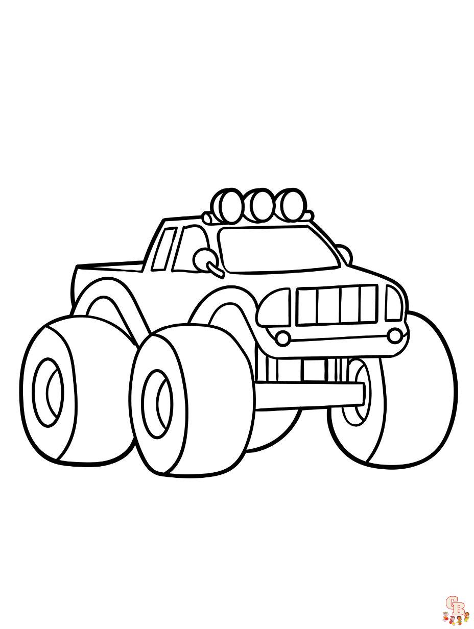 Monster truck coloring pages free printable