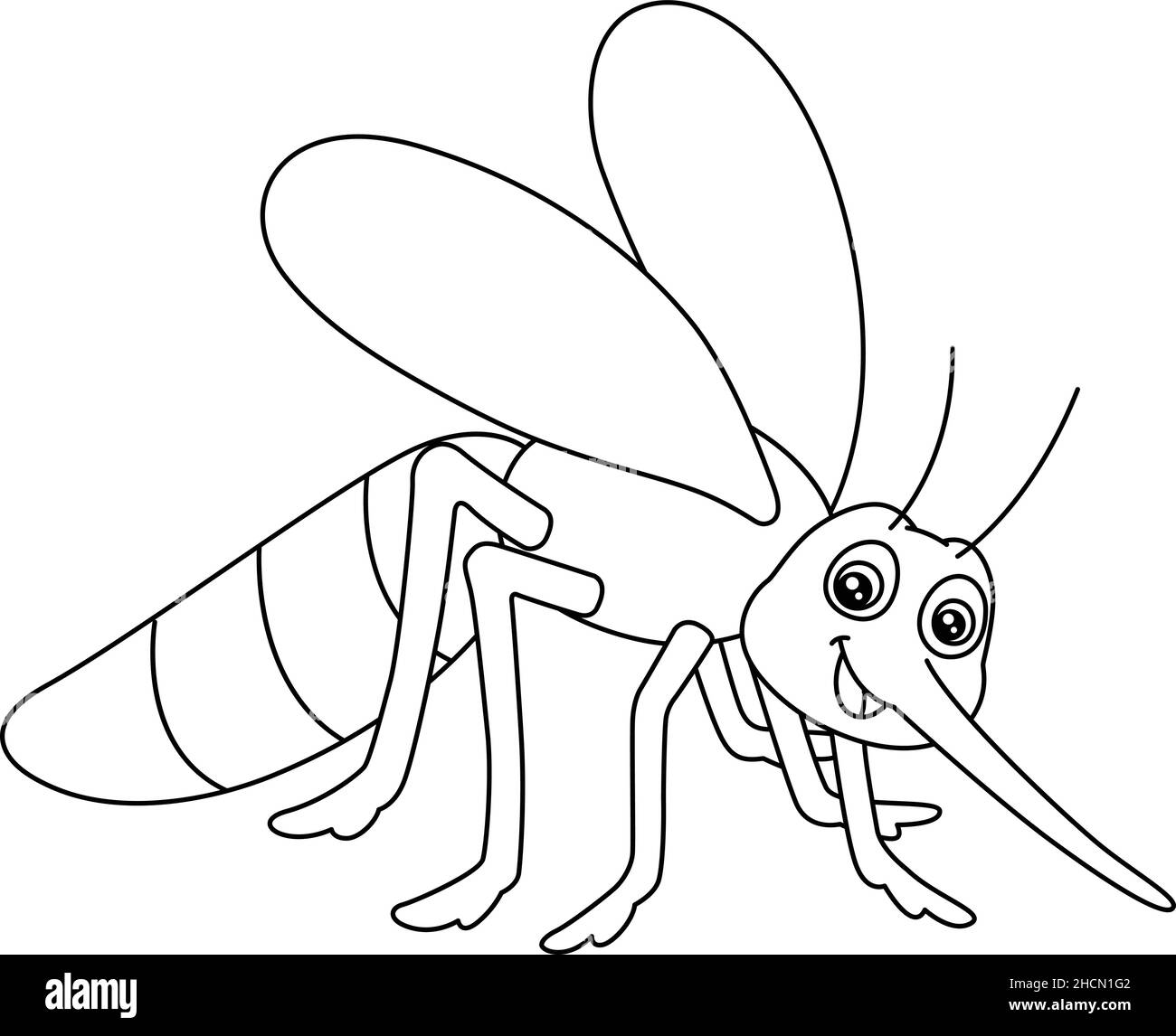 Mosquito coloring page isolated for kids stock vector image art