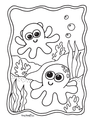 Octopus coloring pages